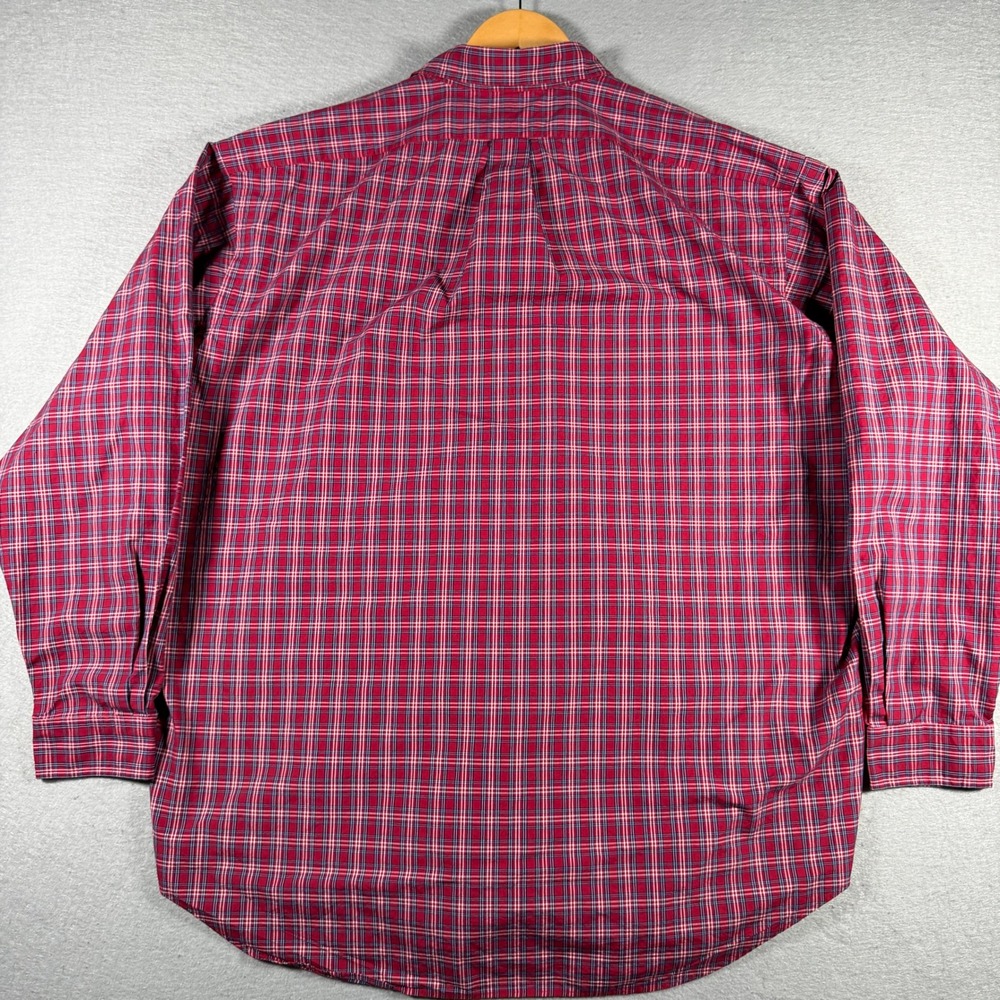 Ralph Lauren Blake Mens XXL Red Blue Plaid Button Down Shirt Long Sleeve Cotton - Picture 2 of 12